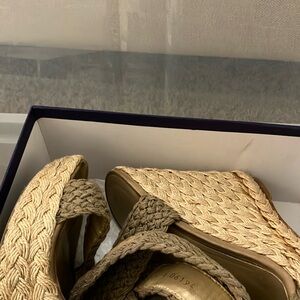 Braided Tan Wedge Sandals